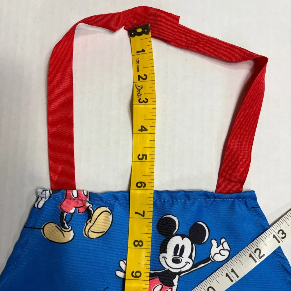 Disney Mickey Mouse Kids 7pc Baking Set Apron Bowl Spatulas Cookie Cutters Sz6/7
